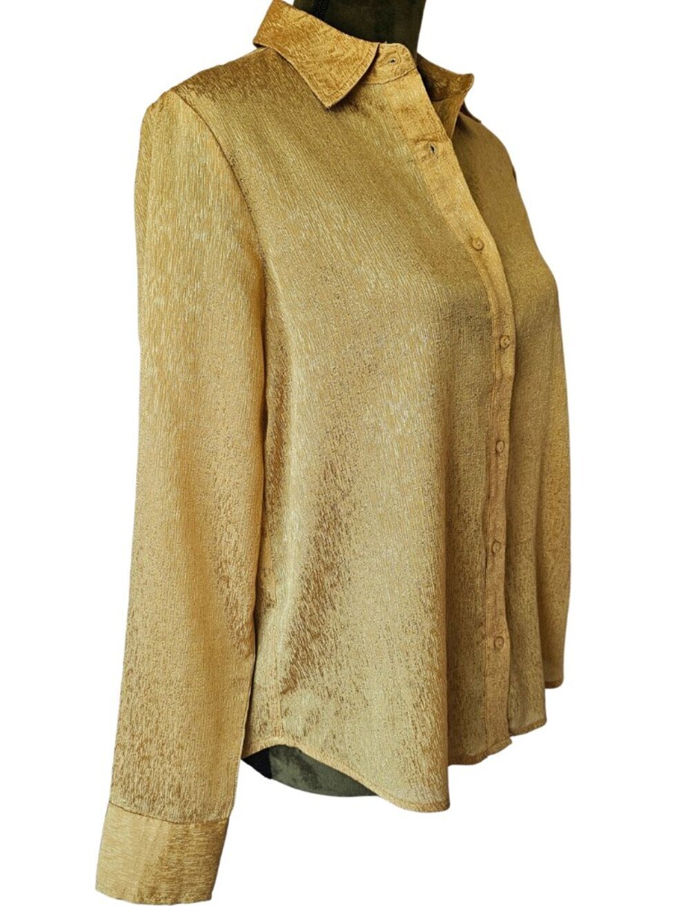 ✨Like New✨ BB Dakota/Steve Madden Button Down Shirt, Gold, Size S - Picture 3 of 8